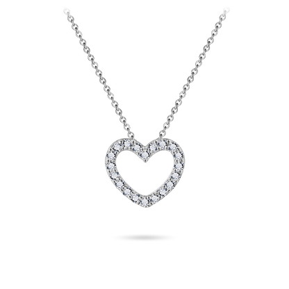 Gisser Jewels Silver Rhodium Plated Sparkling Heart Necklace