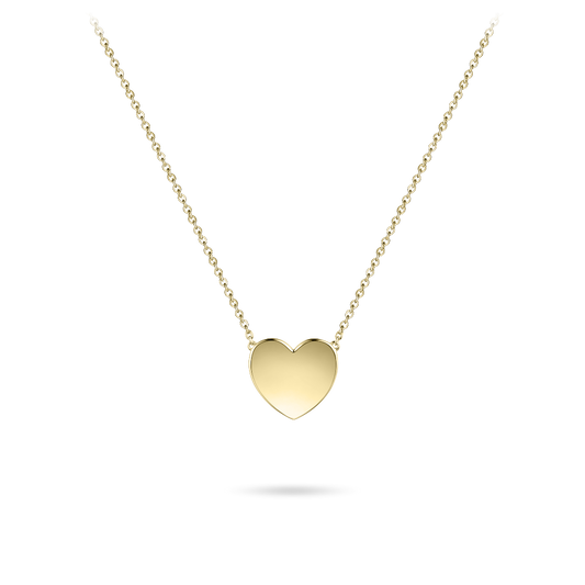 Minimal Heart Necklace | Gold Plated Silver | Gisser Jewels